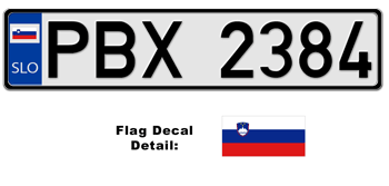 SLOVENIA EUROSTYLE LICENSE  PLATE  -- EMBOSSED WITH YOUR CUSTOM NUMBER