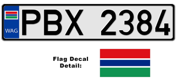 GAMBIA EUROSTYLE LICENSE  PLATE  -- 