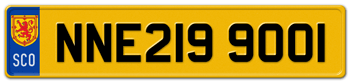 SCOTLAND SHIELD EURO 11 CHARACTER REAR LICENSE PLATE - 