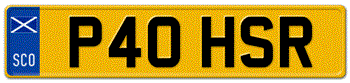 SCOTLAND EURO REAR LICENSE PLATE -- EMBOSSED WITH YOUR CUSTOM NUMBER