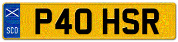 SCOTLAND EURO REAR LICENSE PLATE  -- 