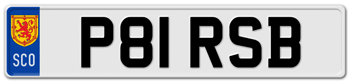 SCOTLAND SHIELD EURO FRONT LICENSE PLATE - EMBOSSED WITH YOUR CUSTOM NUMBER