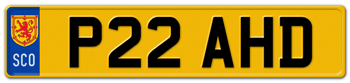 SCOTLAND SHIELD EURO REAR LICENSE PLATE - 