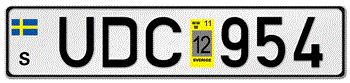 SWEDEN EURO LICENSE PLATE PERFECT FOR YOUR VOLVO OR SAAB  - EMBOSSED WITH YOUR CUSTOM NUMBER