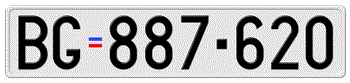 SERBIA EURO LICENSE  PLATE  -- 