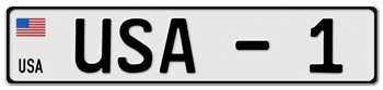 -UNITED STATES EUROSTLYE LICENSE PLATE -- EMBOSSED WITH YOUR CUSTOM NUMBER