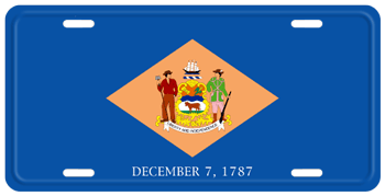 DELAWARE STATE FLAG LICENSE PLATE