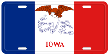 IOWA STATE FLAG LICENSE PLATE