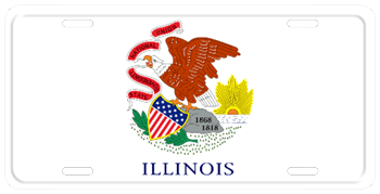 ILLINOIS STATE FLAG LICENSE PLATE