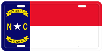 NORTH CAROLINA STATE FLAG LICENSE PLATE