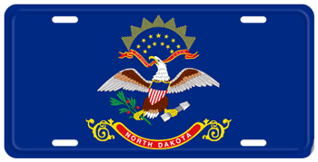 NORTH DAKOTA STATE FLAG LICENSE PLATE