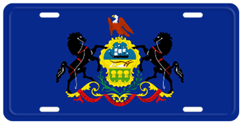 PENNSYLVANIA  STATE FLAG LICENSE PLATE