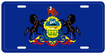 PENNSYLVANIA STATE FLAG LICENSE PLATE