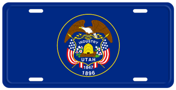 UTAH STATE FLAG LICENSE PLATE