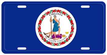 VIRGINIA STATE FLAG LICENSE PLATE