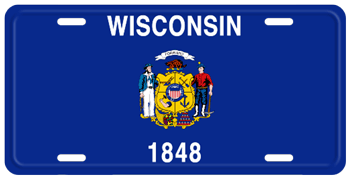 WISCONSIN STATE FLAG LICENSE PLATE