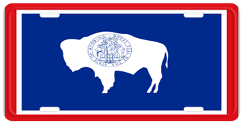 WYOMING STATE FLAG LICENSE PLATE