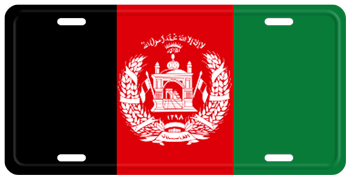 AFGHANISTAN FLAG LICENSE PLATE