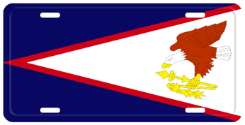 AMERICAN SAMOA FLAG LICENSE PLATE