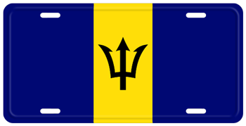 BARBADOS FLAG LICENSE PLATE