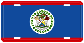 BELIZE FLAG LICENSE PLATE