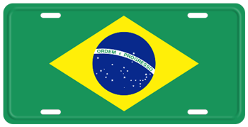 BRAZIL FLAG LICENSE PLATE