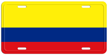 COLOMBIA FLAG LICENSE PLATE