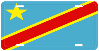 CONGO-KINSHASA FLAG LICENSE PLATE