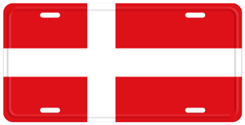 DENMARK FLAG LASER LICENSE PLATE