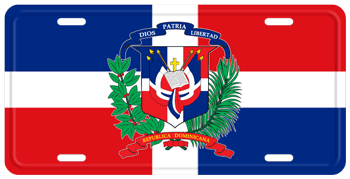 DOMINICAN REPUBLIC DELUXE FLAG LICENSE PLATE