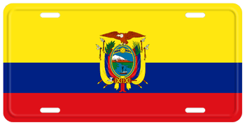 ECUADOR FLAG LICENSE PLATE