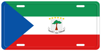 EQUATORIAL GUINEA FLAG LICENSE PLATE