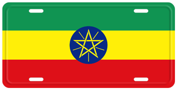 ETHIOPIA FLAG LICENSE PLATE