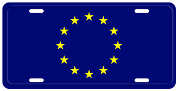 EUROPEAN UNION FLAG LICENSE PLATE