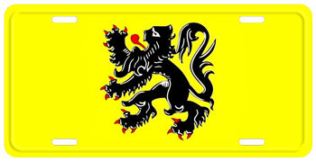 FLEMISH (FLANDERS, BELGIUM) FLAG LICENSE PLATE