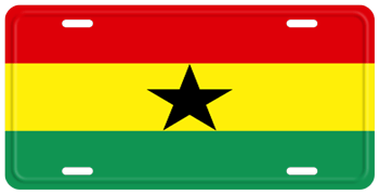 GHANAIAN FLAG GHANA GOLD Metal License Plate Frame Auto SUV Tag Holder