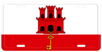 GIBRALTAR FLAG LICENSE PLATE