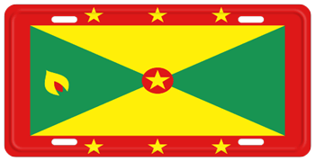 GRENADA FLAG LICENSE PLATE