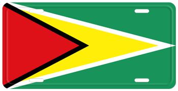 GUYANA FLAG LICENSE PLATE
