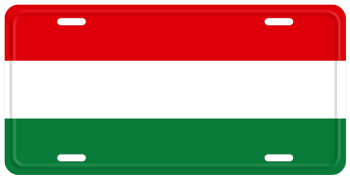 HUNGARY FLAG LICENSE PLATE