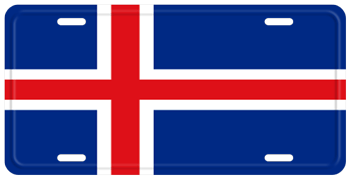 ICELAND FLAG LICENSE PLATE