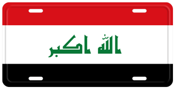 IRAQ FLAG LICENSE PLATE