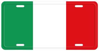 Engraved Personalized Italian Flag License Plate Auto Tag