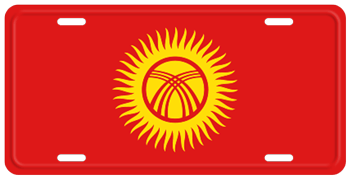KYRGYZSTAN FLAG LICENSE PLATE