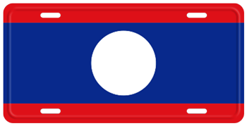 LAOS FLAG LICENSE PLATE