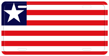 LIBERIA FLAG LICENSE PLATE