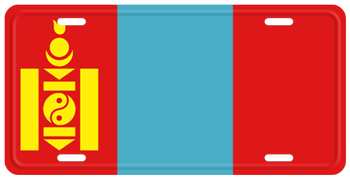 MONGOLIA FLAG  LICENSE PLATE