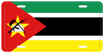 MOZAMBIQUE FLAG LICENSE PLATE