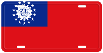 MYANMAR FLAG LICENSE PLATE