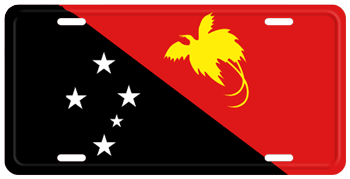PAPUA NEW GUINEA FLAG LICENSE PLATE